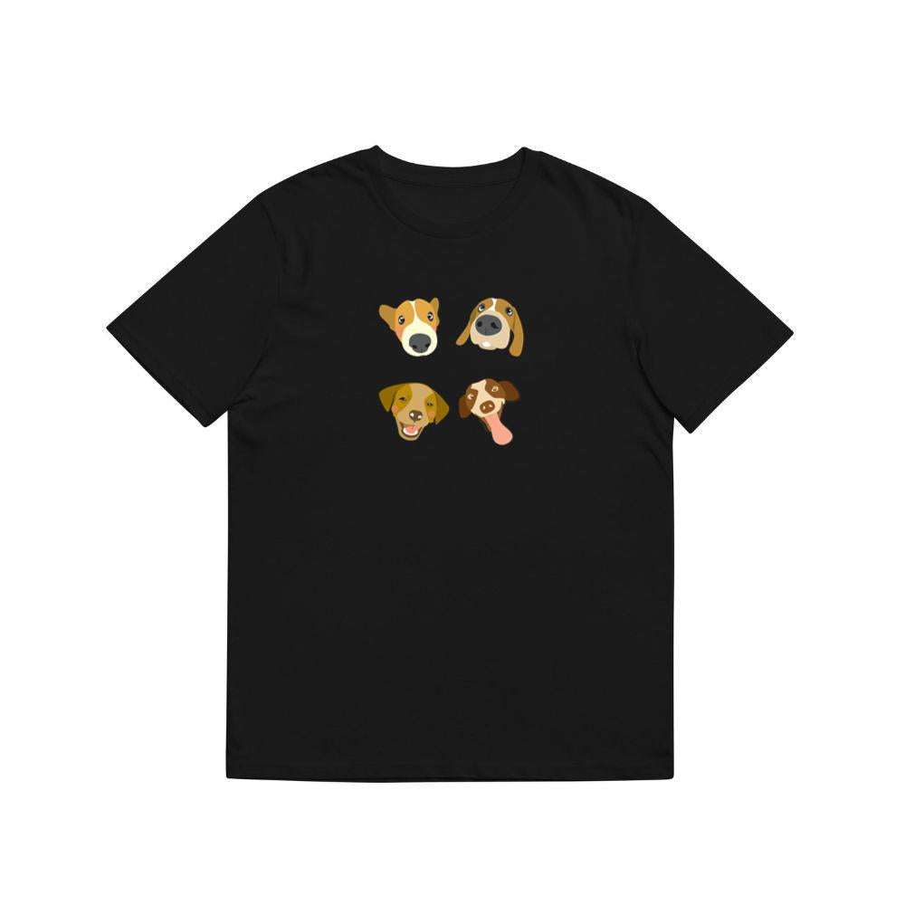 Four Cute Dog Faces T-Shirts
